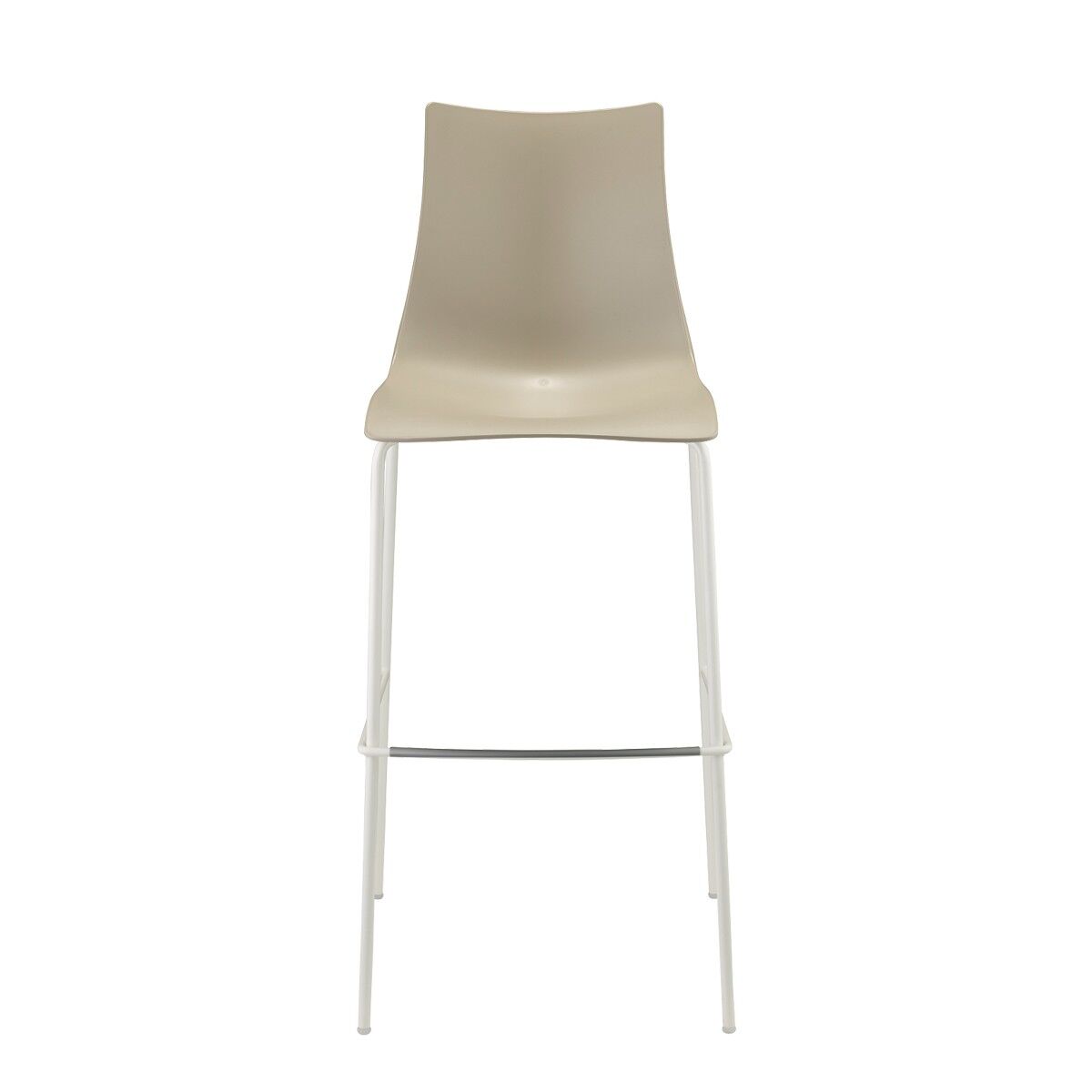 2565-TAUPE-RAHMEN-WEISS-VORNE SCAB - ZEBRA Barhocker Technopolymer Rahmen Weiß beschichtet