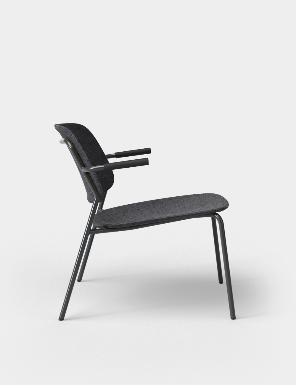 9011-Dunkelgrau Hale PET Lounge Chair Armrests - Frame - Black/White